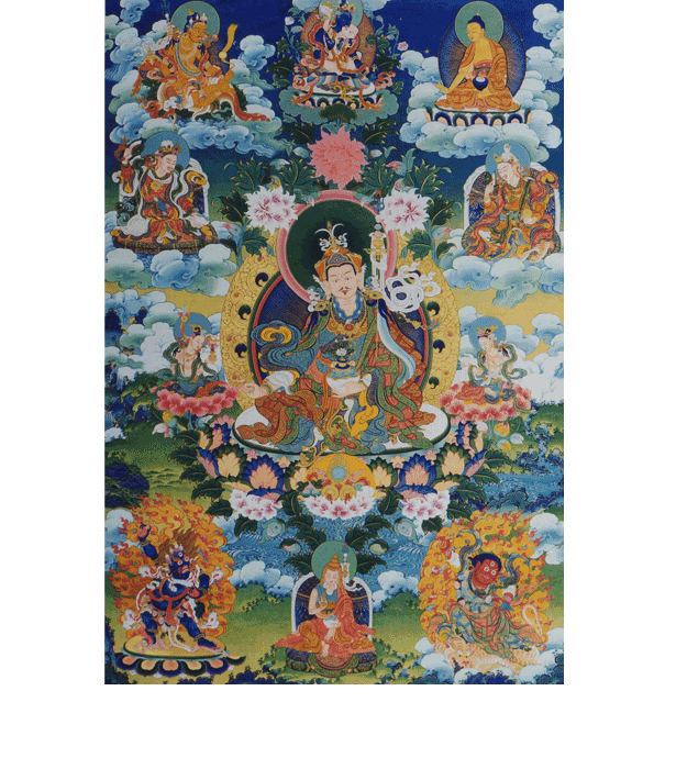 8 forms of Guru Rinpoche Thangka by Ugyen Choephell