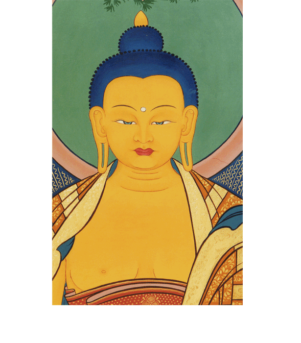Detail of Buddha head from a thangka by Ugyen Choephell