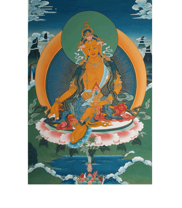 Yellow Tara Thangka by Ugyen Choephell